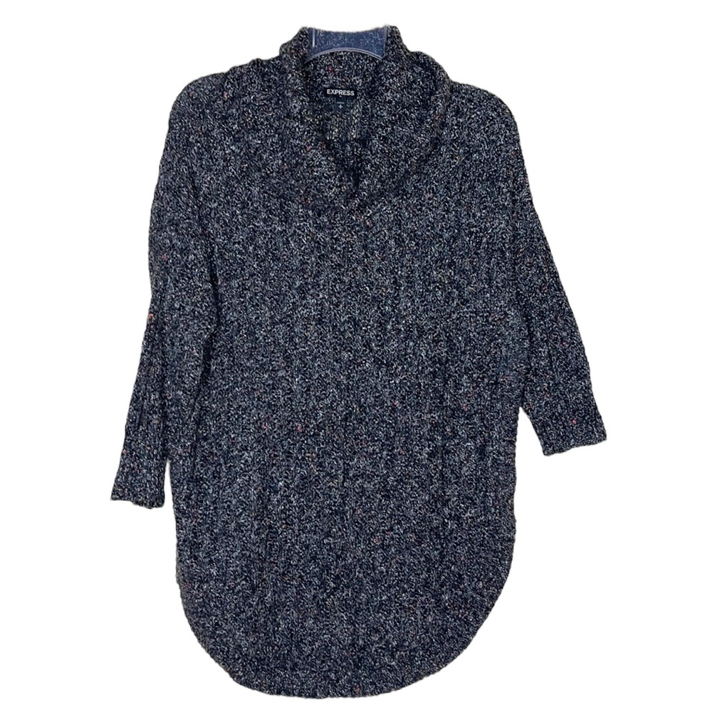 Expresss Marled Cowlneck Shirttail Sweater